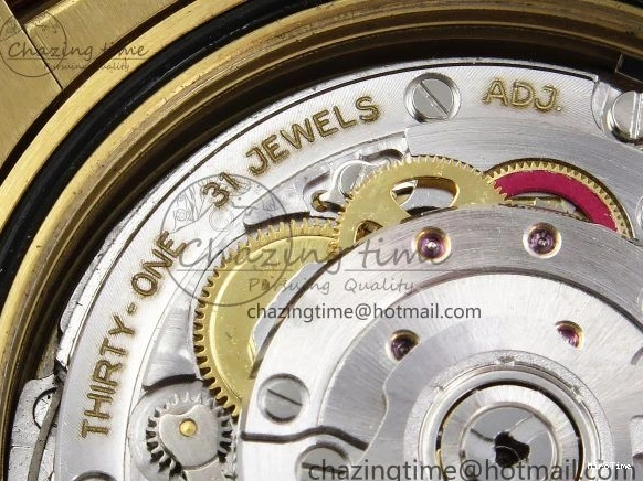 MiroTime 0408 Day Date 40 YG JDF Gain Weight 904L Steel White Roman Dial on President Bracelet VR3255 V Functional 1369